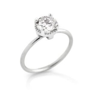 April Clear Birthstone Ring