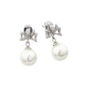 Bow pearls earring