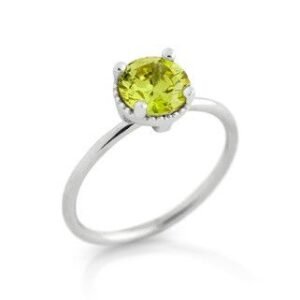 August Light Green Birthstone Ring